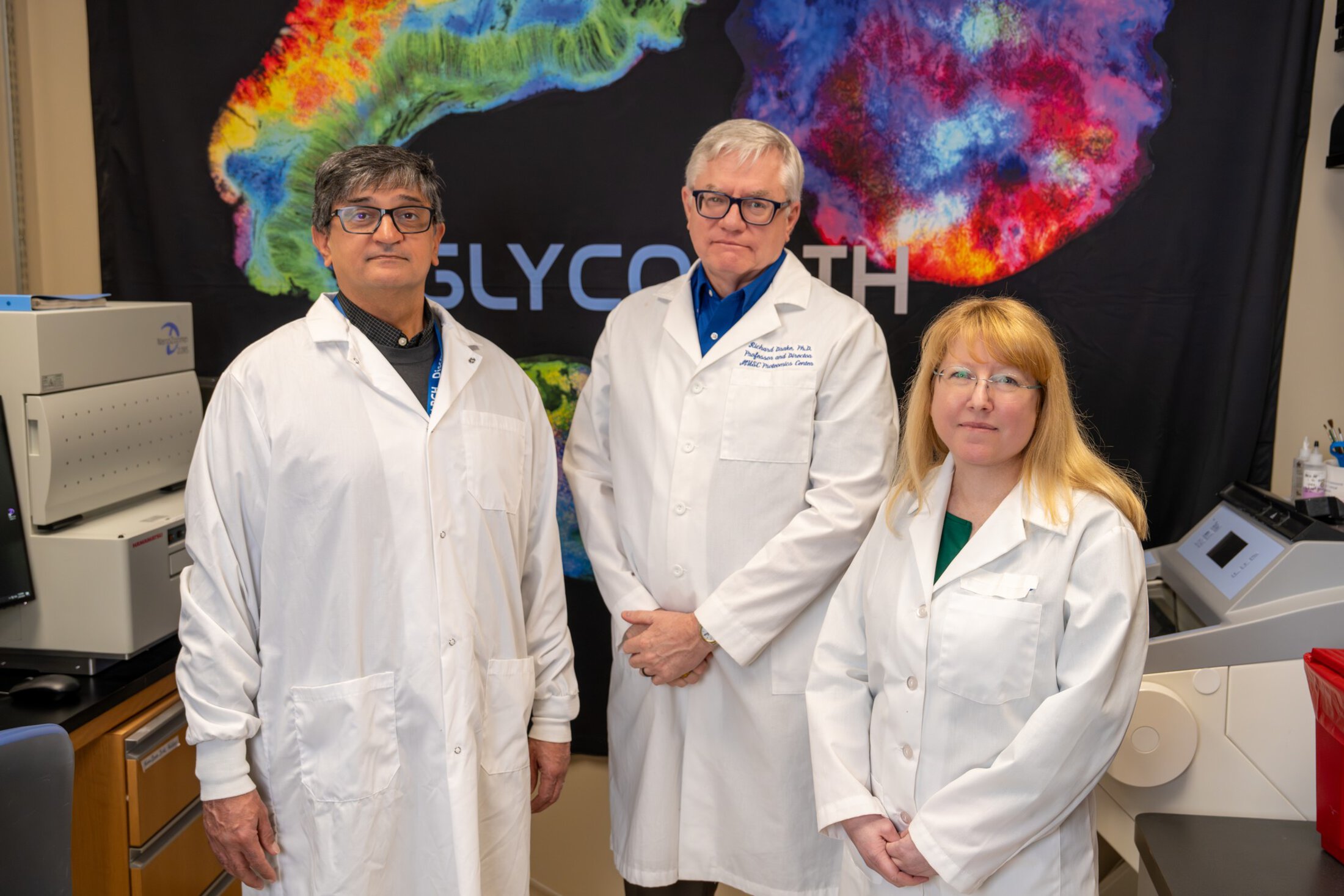 Anand Mehta, Richard Drake and Peggi Angel collaborate to study glycans, with the expectation of integrating glycan analysis into precision medicine for cancer