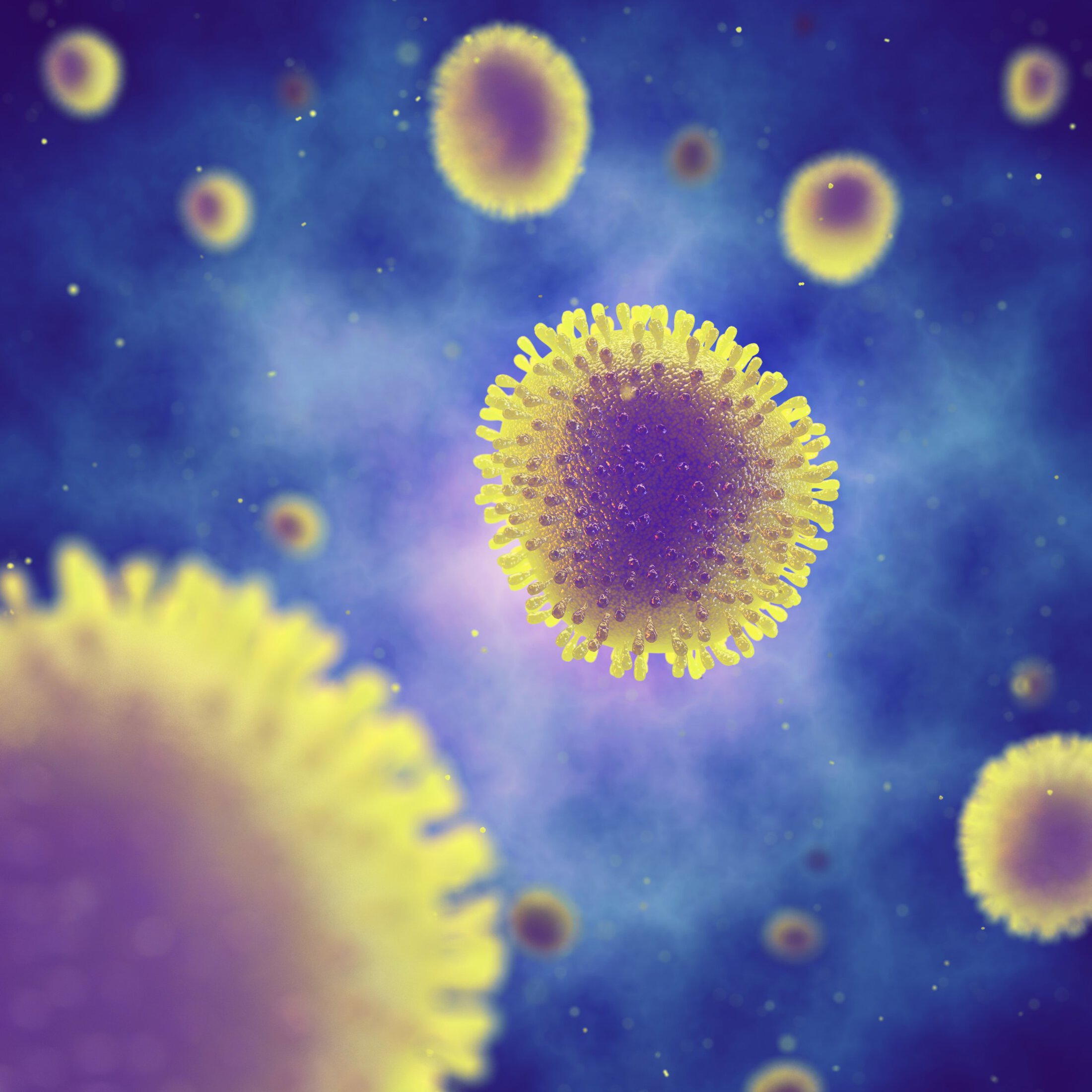 A 3d illustration graphic of the influenza virus is a respiratory pathogen causing seasonal epidemics and periodic pandemics