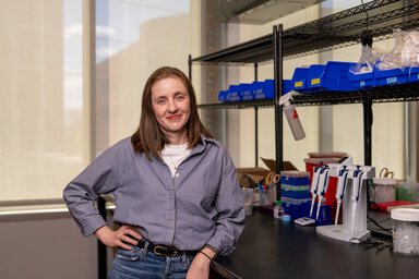 Christin Schmidt poses in her lab.