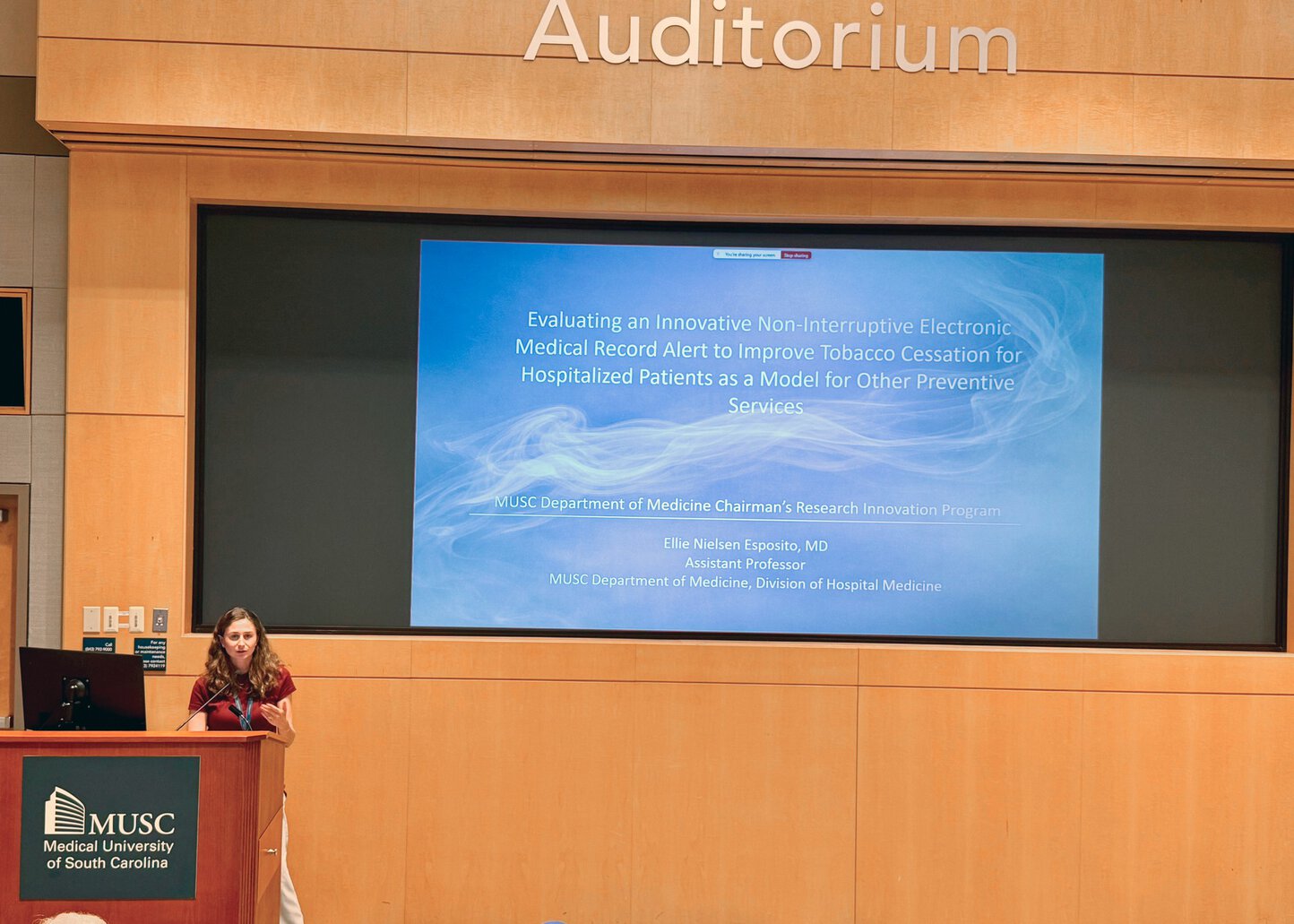 Dr Espositio presenting at Innovation Day