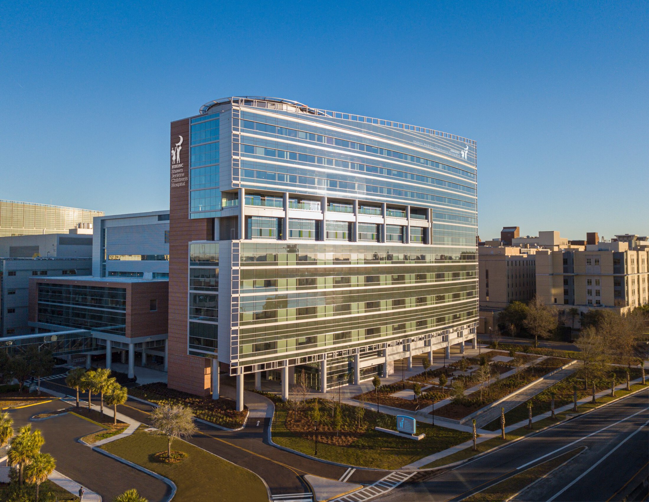 MUSC Shawn Jenkins Children's Hospital facing Courtney Drive
downtown campus
