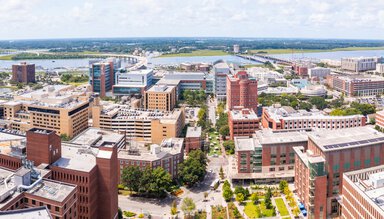 Aerial Photos of MUSC Campus.Medical University Campus. Downtown Charleston