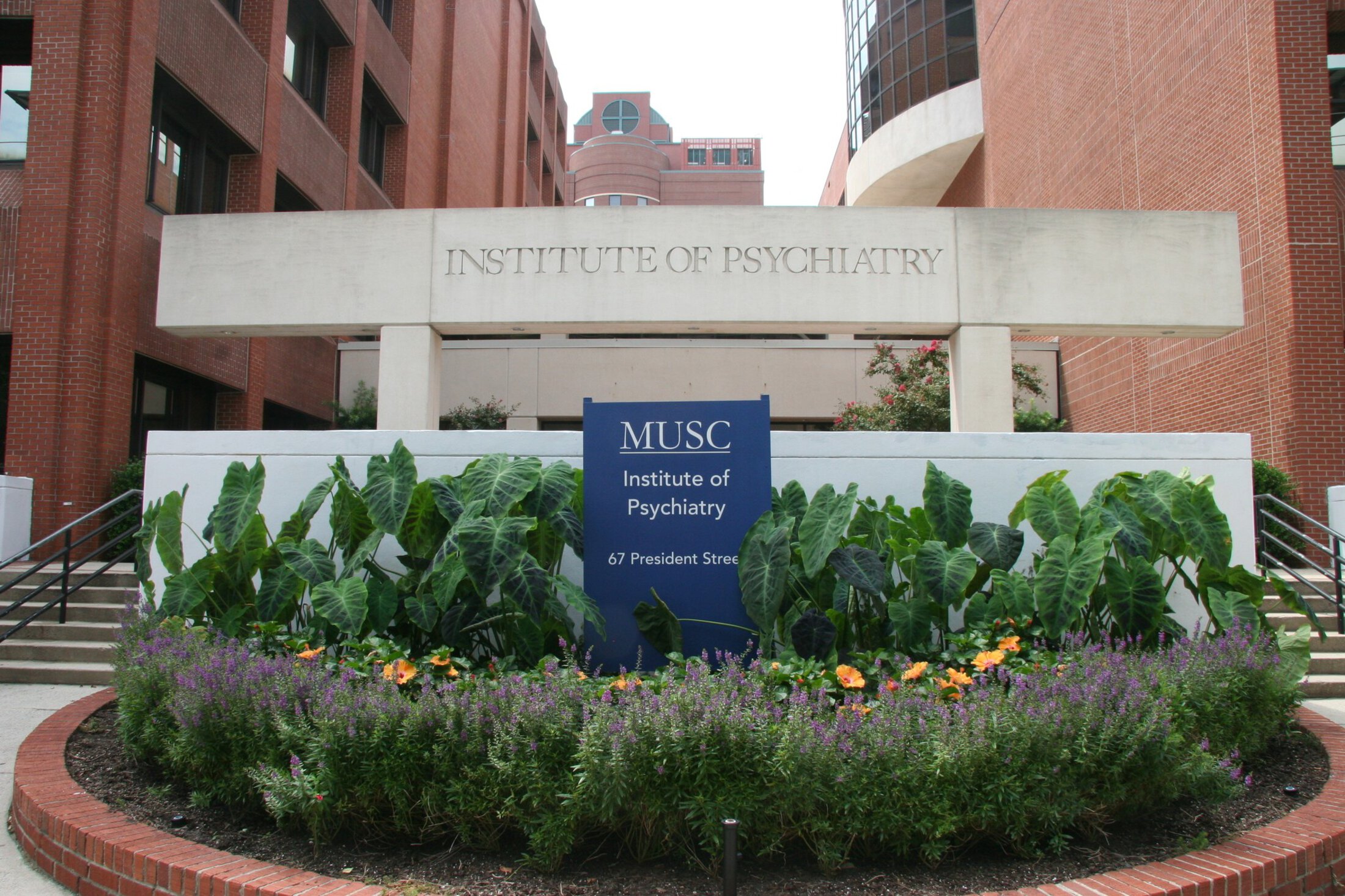 Institute of Psychiatry exterior photo of building and signage downtown Charleston, South Carolina