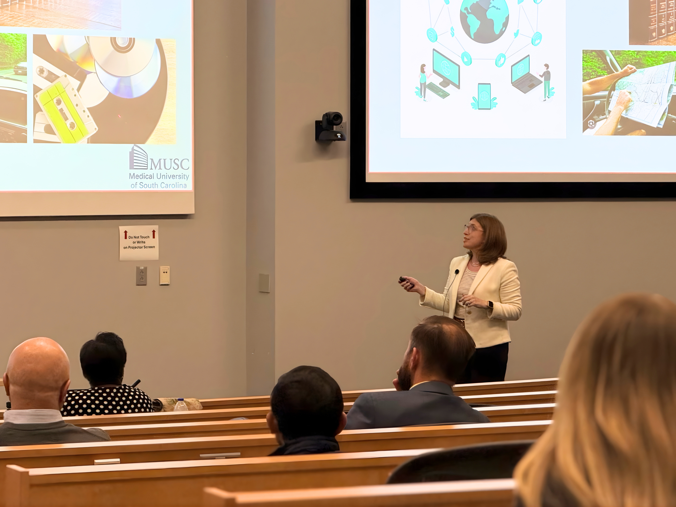 Presenter speaking to an audience