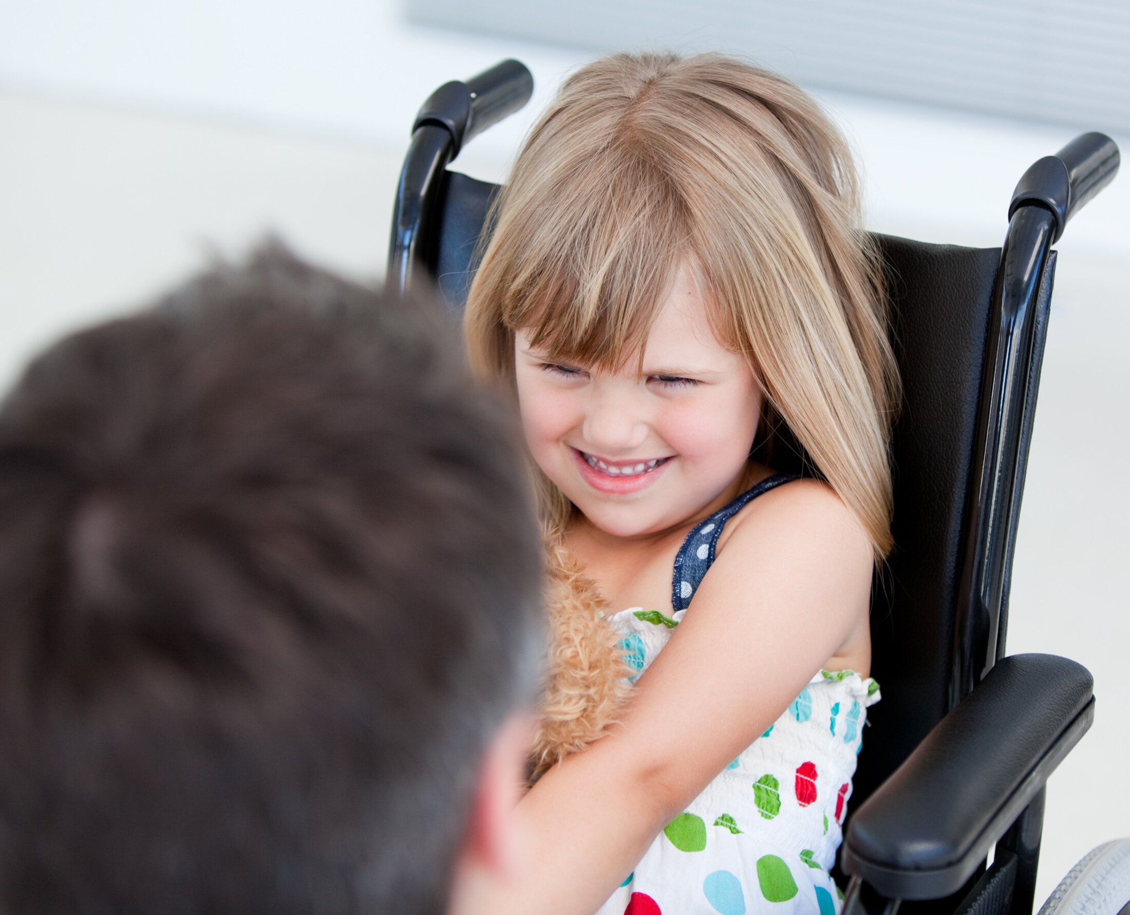 MUSC Health Chidlrens In Patient Rehab Reserved little girl sitting on the wheelchair at the hospital