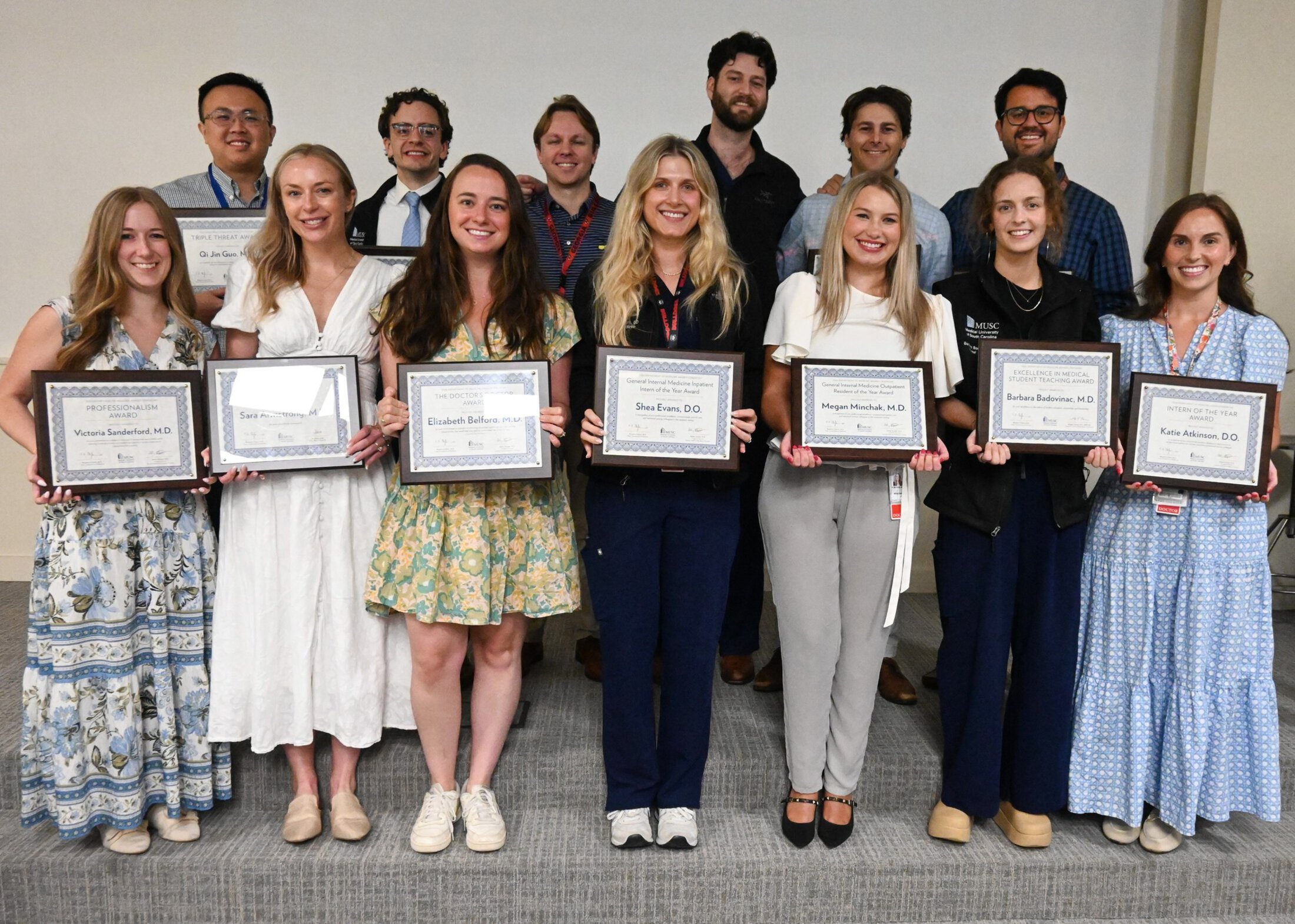 Department of Medicine resident award winners group photo