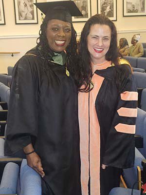 Jennifer J. Williams with Lauren Gellar, division director Healthcare Studies.