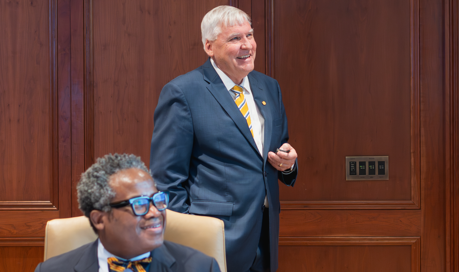 David Cole and Mel Brown at a Board Meeting