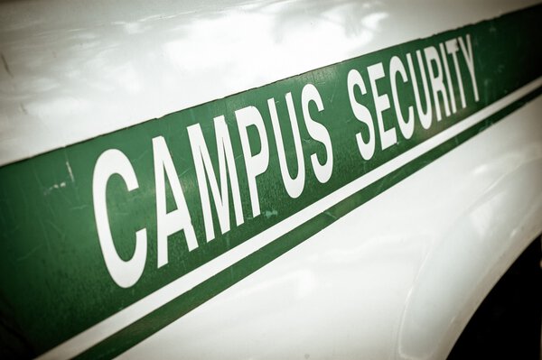 Side view of a campus security car