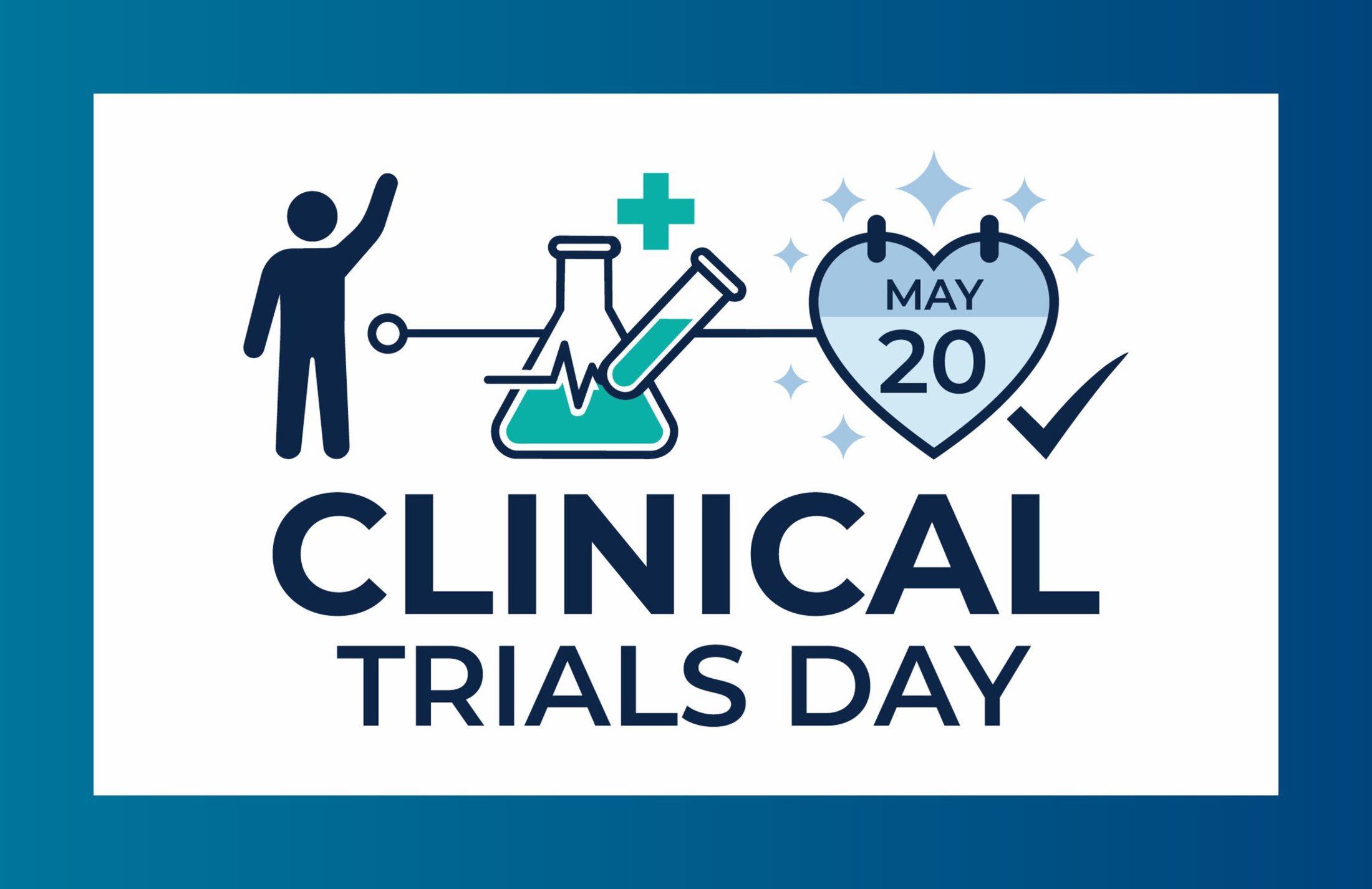 Illustration of May 20 as Clinical Trials Day.