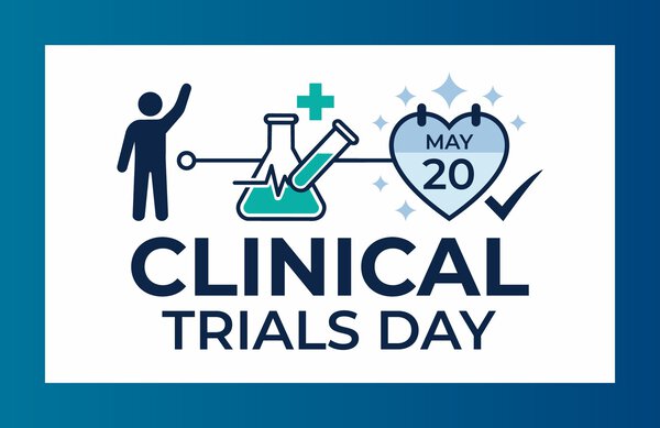 Illustration of May 20 as Clinical Trials Day.