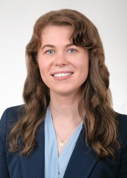 Emma Earl, M.D. wearing a blue suit