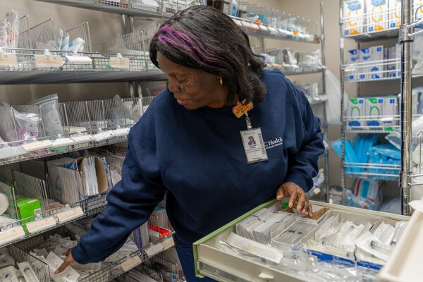 More than six years after treatment for colorectal cancer, Roberta Gibson continues work as a patient care technician at MUSC.