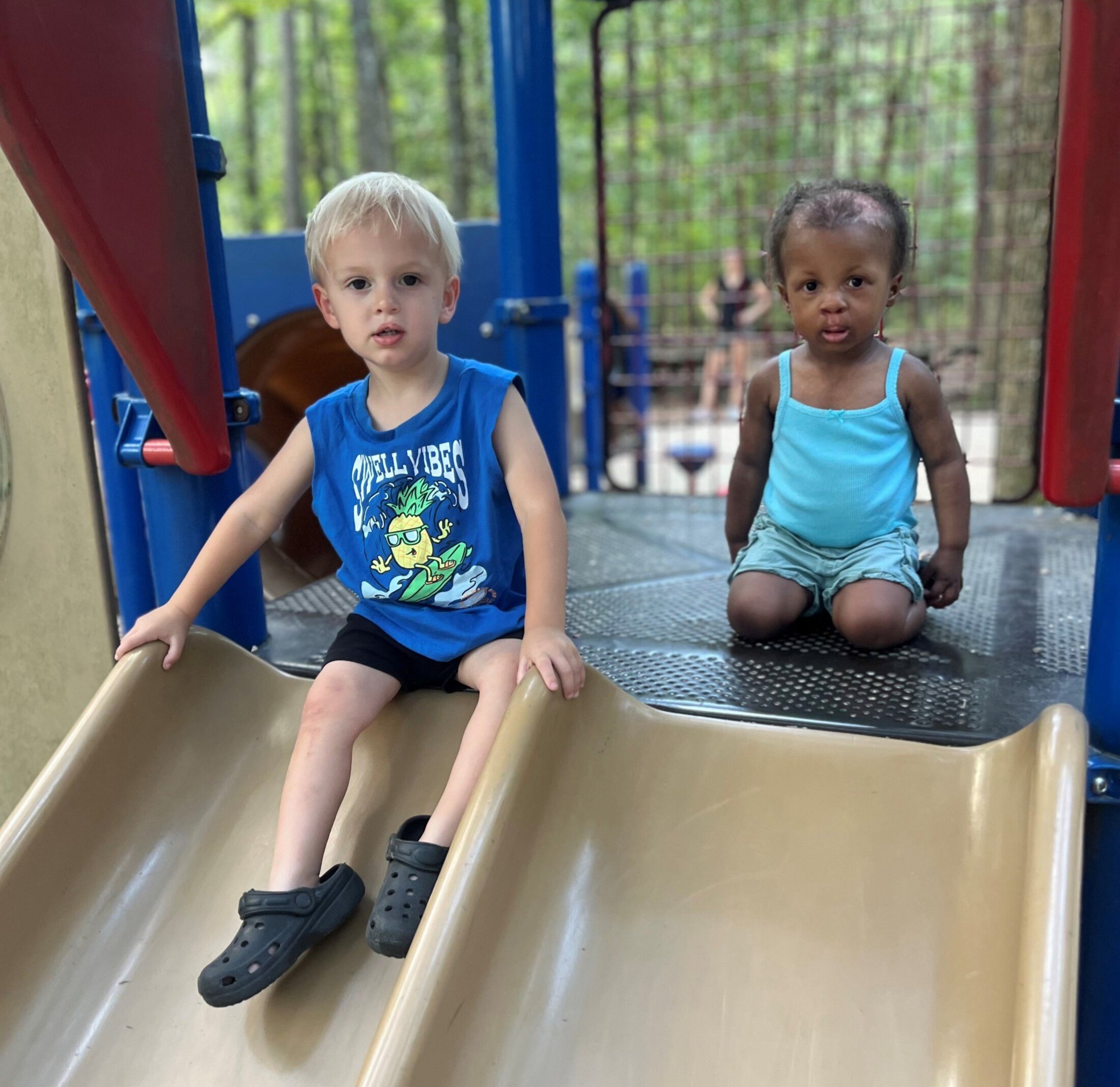 ENT cleft lip craniofacial center pediatric patients at the park.