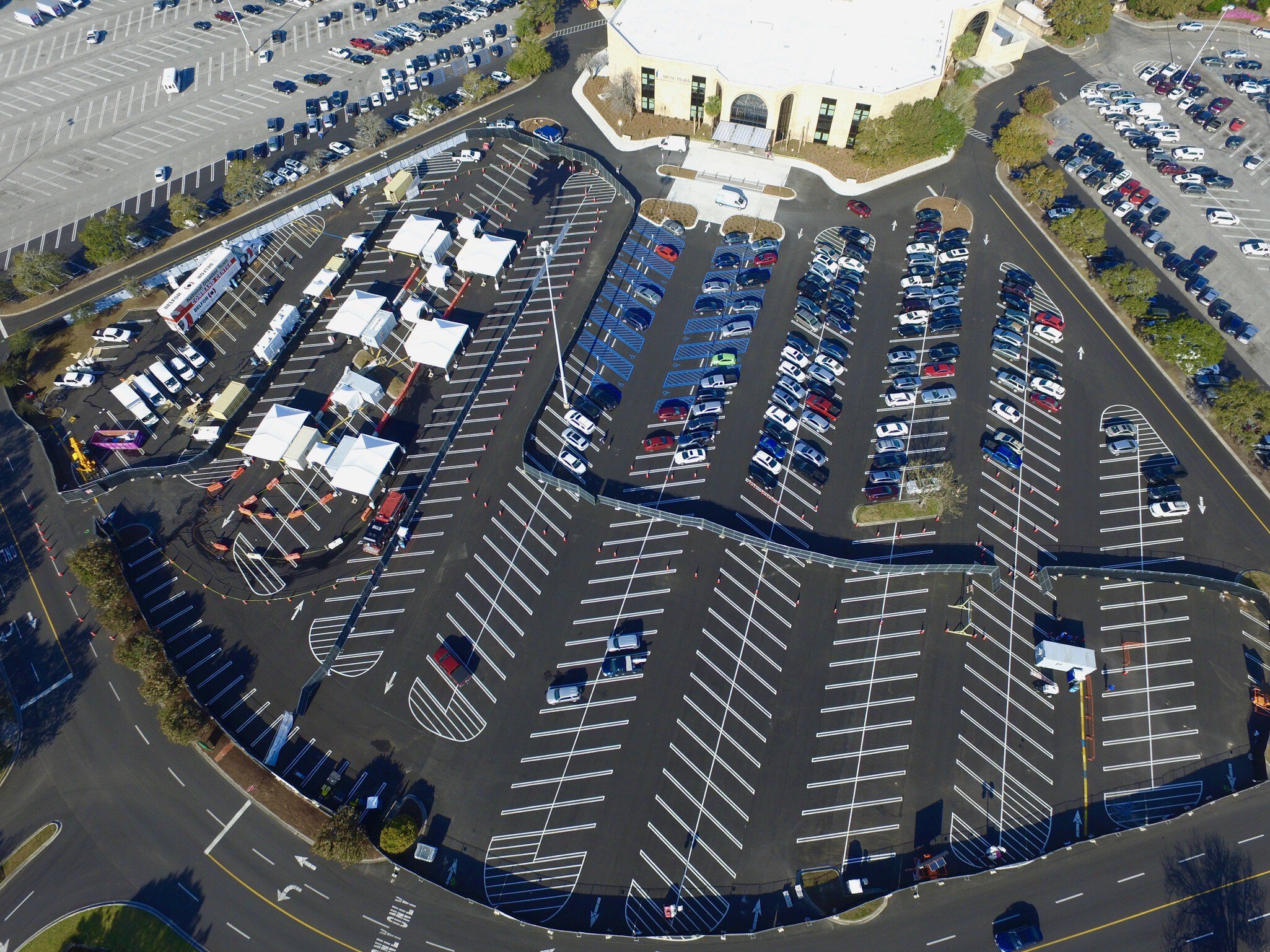An aerial view of the specimen collection site in West Ashley. Photo by Bryce Donovan