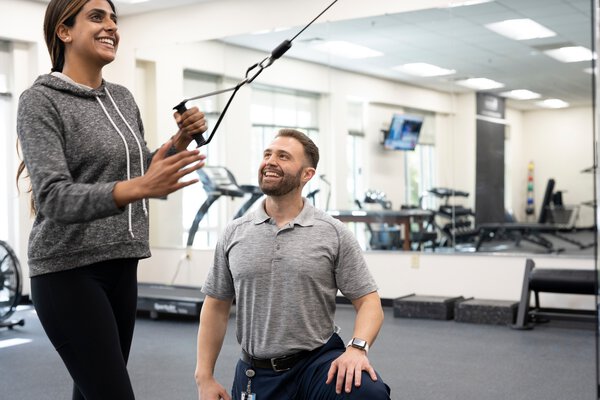 Health and wellness coaching a patient boosting performance inside and out with our athletic trainers.