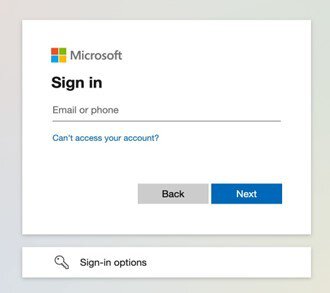 screen capture to sign in with email or phone