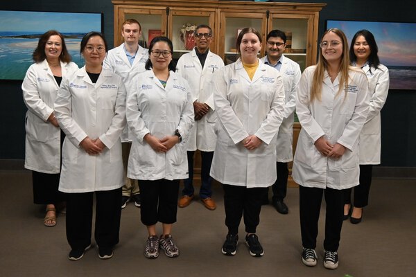 CCT Team photoFrom Left to Right: Tara F. Duke, MLS (ASCP)CM, Inhong Kang, Ph.D., Ronald Smithwick, M.S., Wenyu Gou, Ph.D., Prabhakar Baliga, M.D., Sadie McKenzie, B.S., Shikhar Mehrotra, Ph.D., Hannah Alexander, M.S., Hongjun Wang, Ph.D.