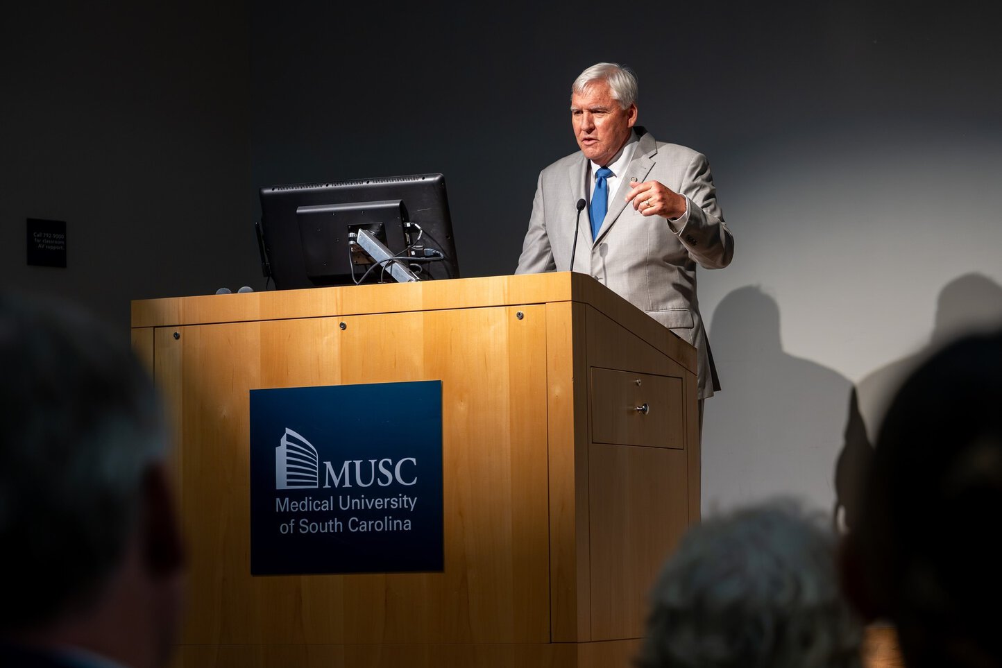 MUSC President David J. Cole, M.D. at the podium