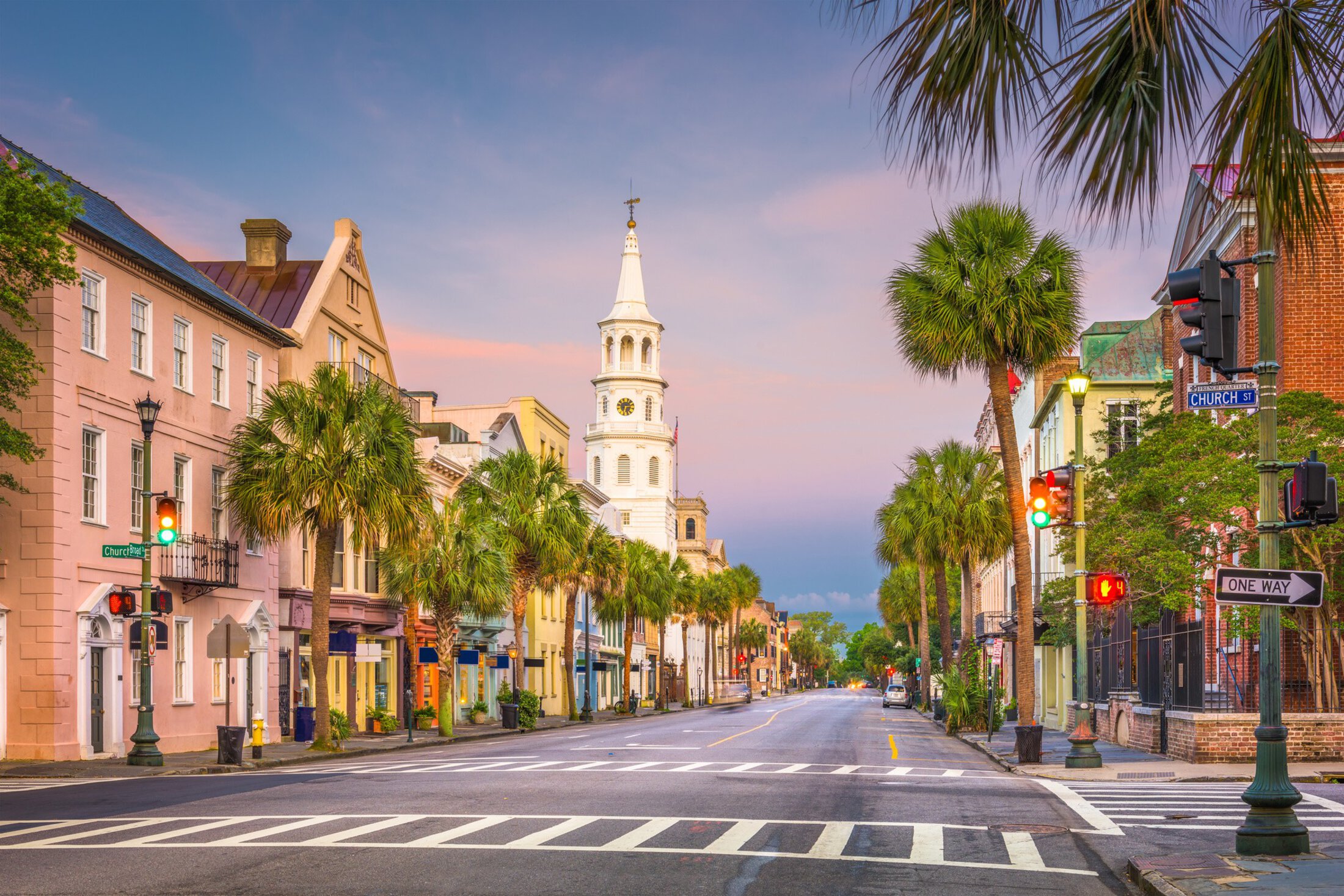 Morning view of the historic french quarter